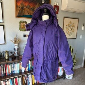 Vintage Eddie Bauer‎ Purple Snowline Goose Down Parka Women's Large